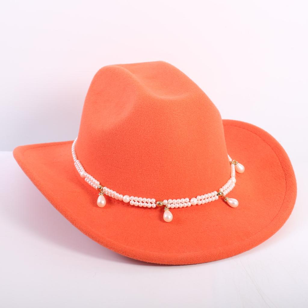 Beliebte europäische und amerikanische Mode OL-Stil einfarbiger Cowboyhut Herren und Damen High-End Zylinder Jazzhut Filzhut