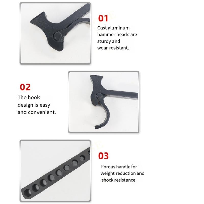 Zweiseitiger Gummi-Metall-Demontagehammer Werkzeug für Bühnenbolzenständer Aufbau Legierungsstahl Ergonomischer Griff Montageausrüstung