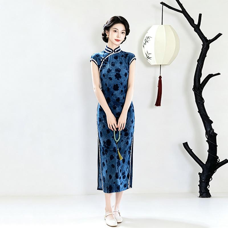 Black sleeveless national style new Chinese long cheongsam improved young 1011 new women's high-end sense retro summer