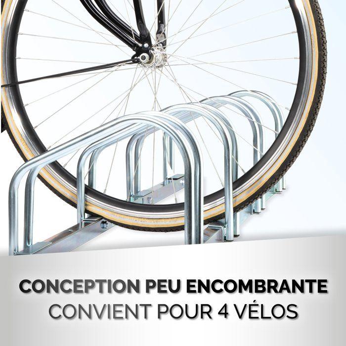 Porte-vélo - DUNLOP - 120 cm - Aluminium - Argent - 4 vélos