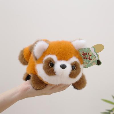 Red Panda Crouching Doll Flips and Transforms Into Simulated Giant Panda Doll, Raccoon Plush Toy, Penguin