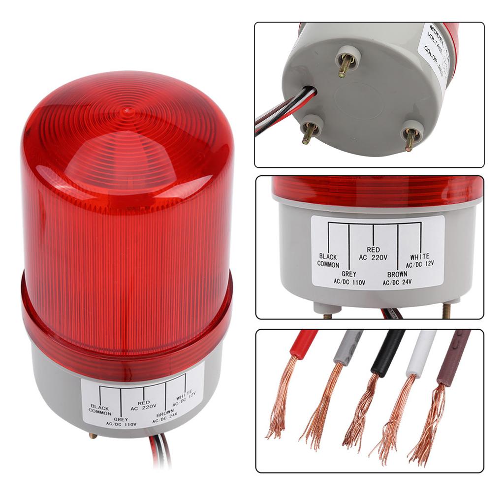 1pc Red LED Emergency Warning Lighting Bulb Rotating Beacon Lamp AC220V