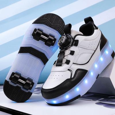 Scarpe da corsa a quattro ruote per bambini Scarpe basse staccabili Ricaricabili USB Luminose Scarpe sportive Ragazze Pattini a rotelle Scarpe da ragazzo