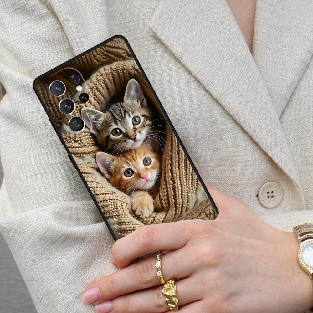 Cute Cat Animal SOFT Cell Phone Case for Samsung Galaxy S26 Ultra S25 S24 S23 S22 S21 S20 Note10 Cover