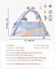 Baby Play Gym Mat Tummy Time Activity Mat with 6 Sensory Toy 35.0" X 35.0"