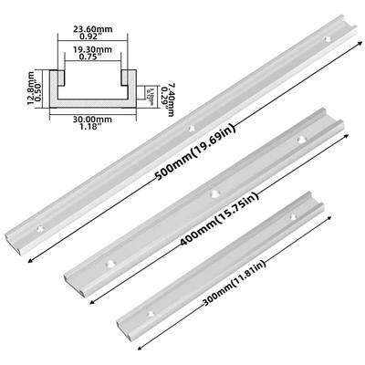 Aluminium Alloy T-track Slot Miter Track Jig Fixture T-Slot -Woodworking Chute Rail - T Slider Fixture Slot Slide Limit Guide