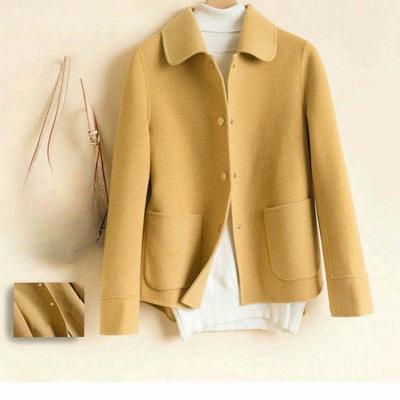 Herbst und Winter Hochwertiger doppelseitiger Samtmantel für Damen Petite Stil Kurzer Stil Mantel