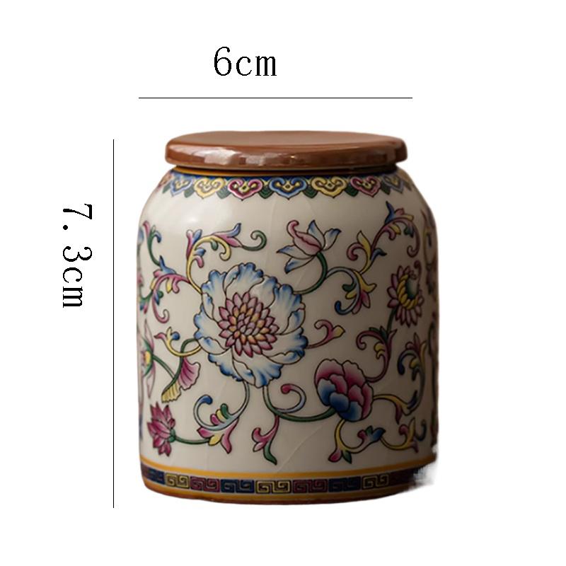 European Style Ceramic Tea Leaf Jar Small Portable Sealed Box Exquisite Ceramic Candy Nut Coffee Bean Storage Jar Home Ornament