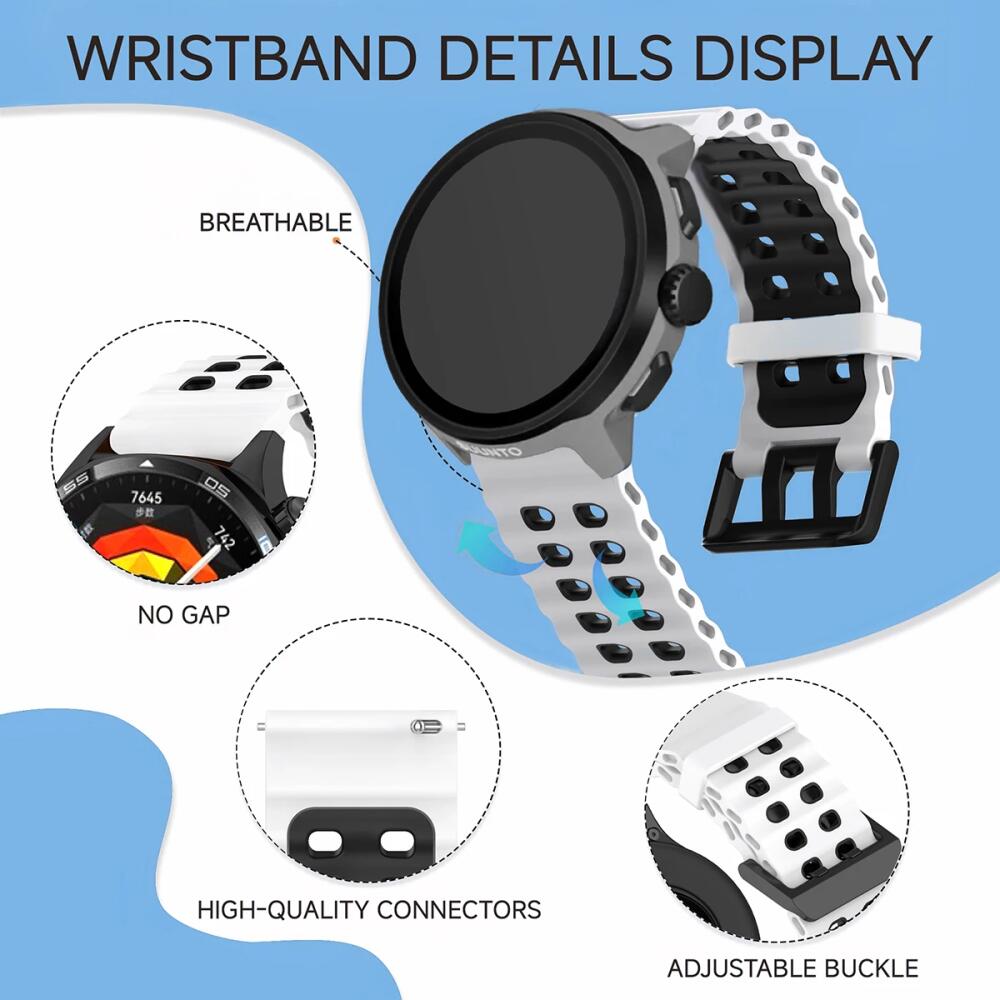 22mm Breathable Sport Silicone Bracelet For KOSPET TANK T3 M3 Ultra Watchband Strap For KOSPET TANK T2 T3 M2 M3 Correa Band