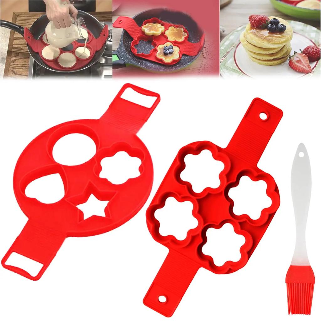 Silicone Egg Pancake Ring Multi-function Non-stick Pancake Mold Egg Pot Frying Molding for Kitchen Baking Accessories