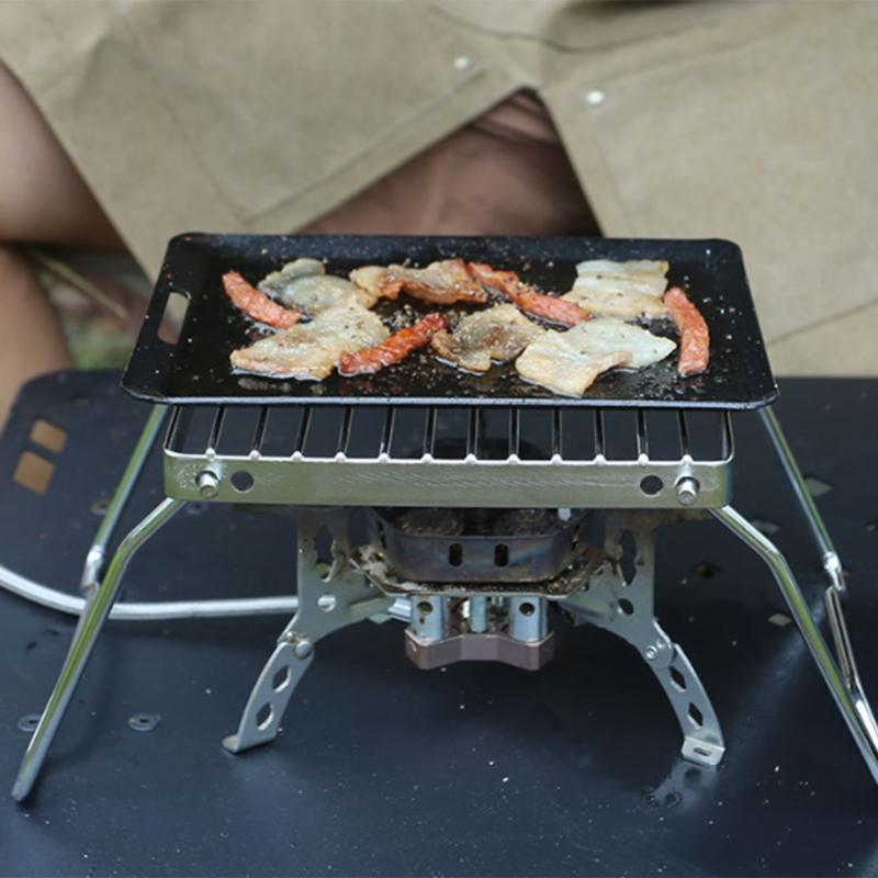 Portable Grill Grid Campfire Stand Stainless Steel Campings Stove Grill Rack Folding Campfire Grill for Outdoor Cooking