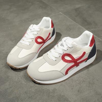 Autumn And Winter Korean Version Round Head Strap Flat Bottom Color Matching Internet Celebrity Dad Shoes Women Sports Single Shoes Women Wholesale