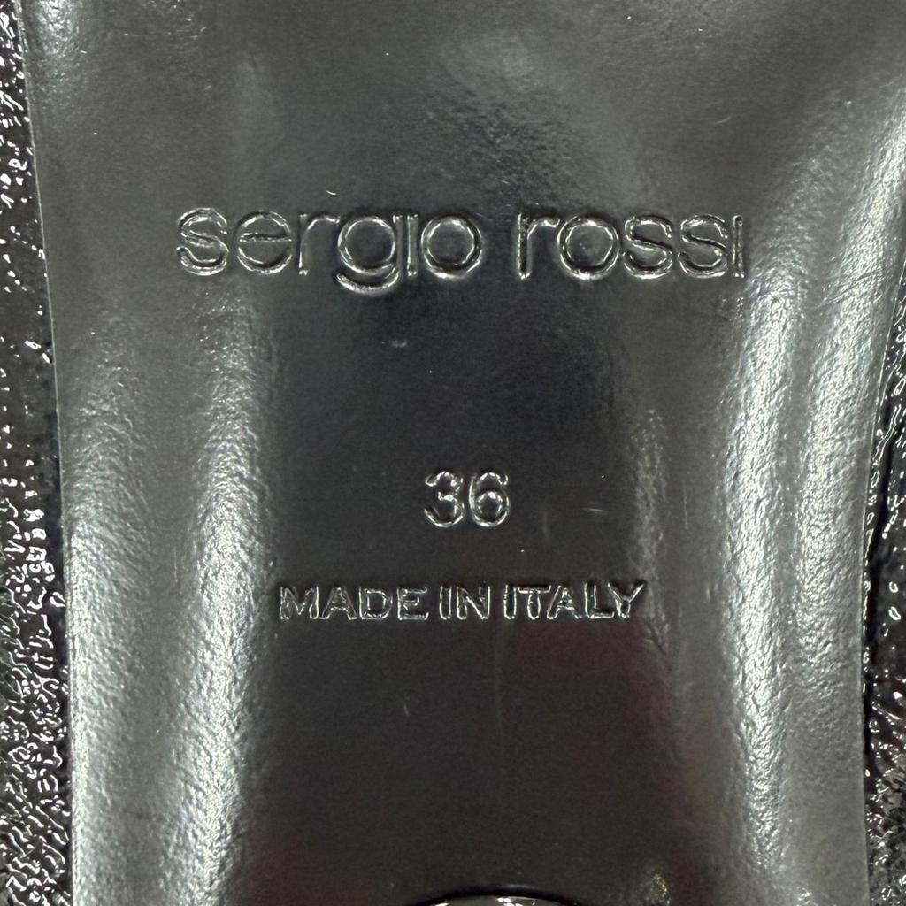 Pristine Sergio Rossi Pumps ORB Micromartini Heels Black Leather Women 36 Used