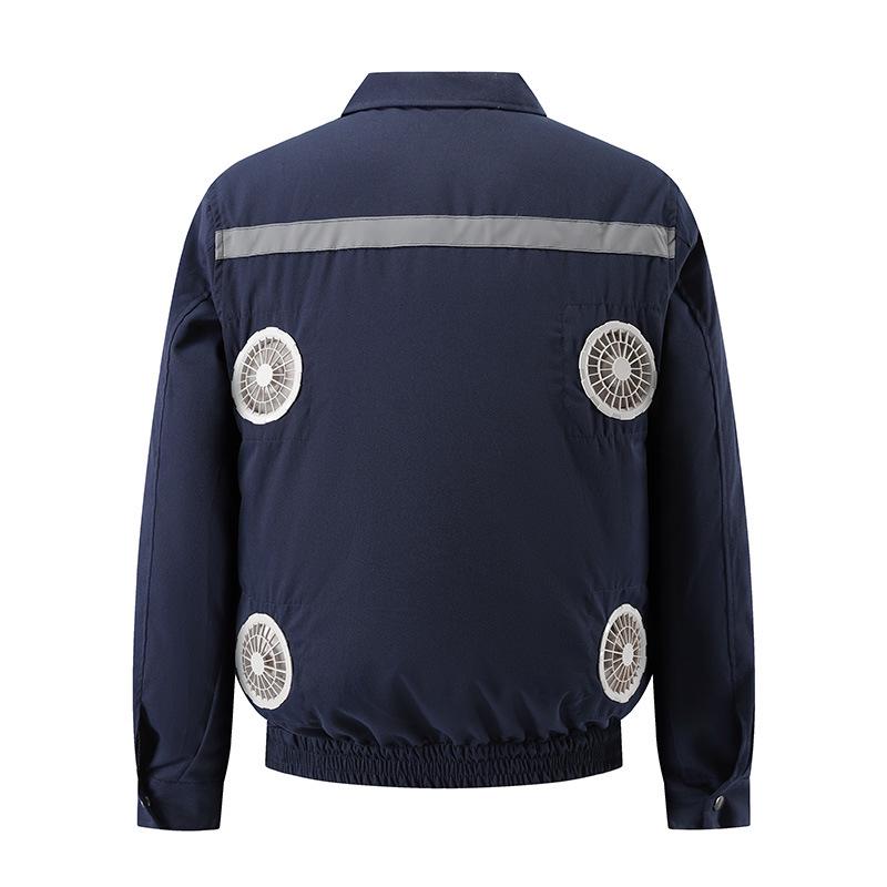 

Унісекс куртка з довгими рукавами та охолоджуючими вентиляторами, з чотирма вентиляторами для будівельників 4XL/5XL