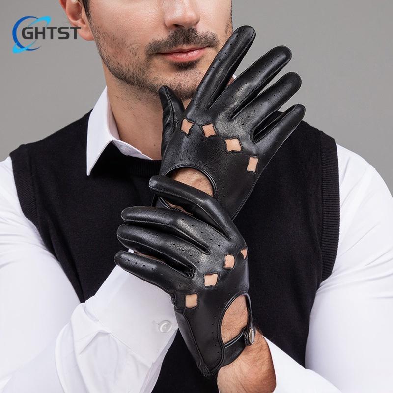Men's leather Gloves Thin Touch Screen Driving Retro Bike Breathable Stick Hand repair hand handsome Glove
