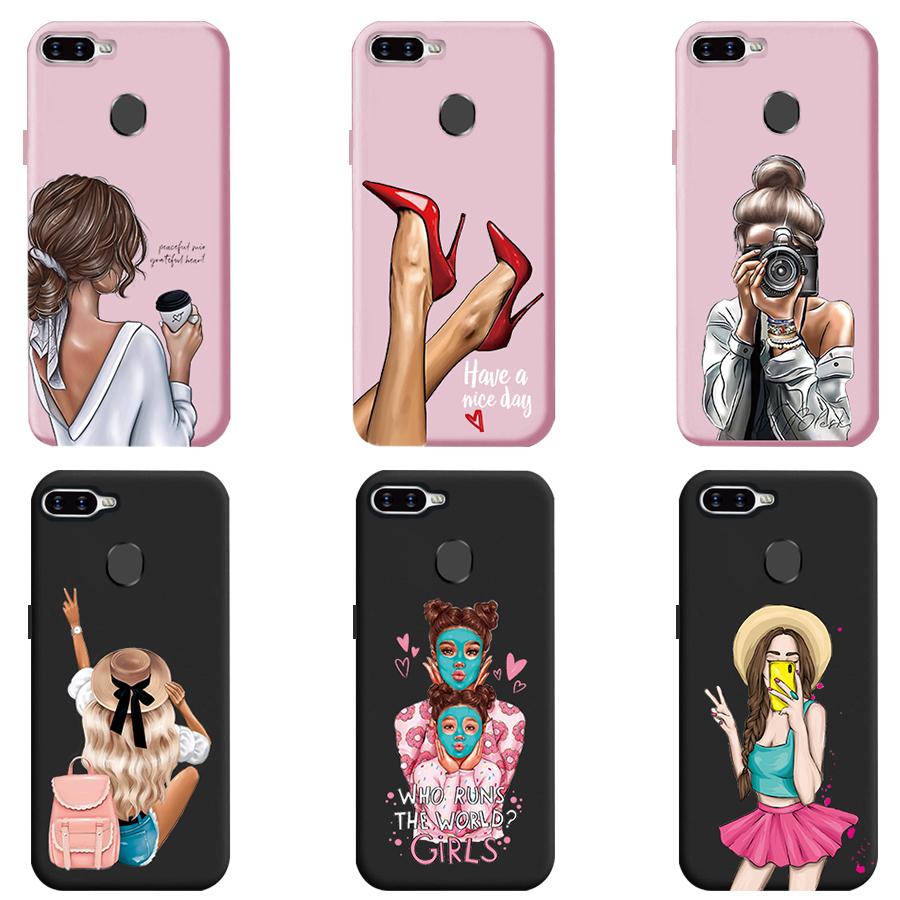 Case For OPPO A5S Back Cover Soft Candy Silicone Pretty Girls Phone Case For OPPO A5S AX5S A7 2018 AX7 A7N A12 Cover Coque Funda
