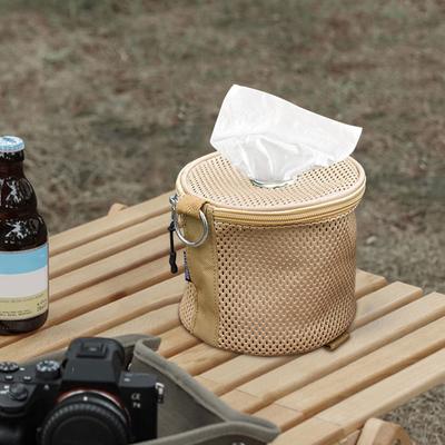 Outdoor Camping Tissue Case with Hook Hanging Napkin Holder Toilet Paper Storage Box for Outdoor Camping Hiking