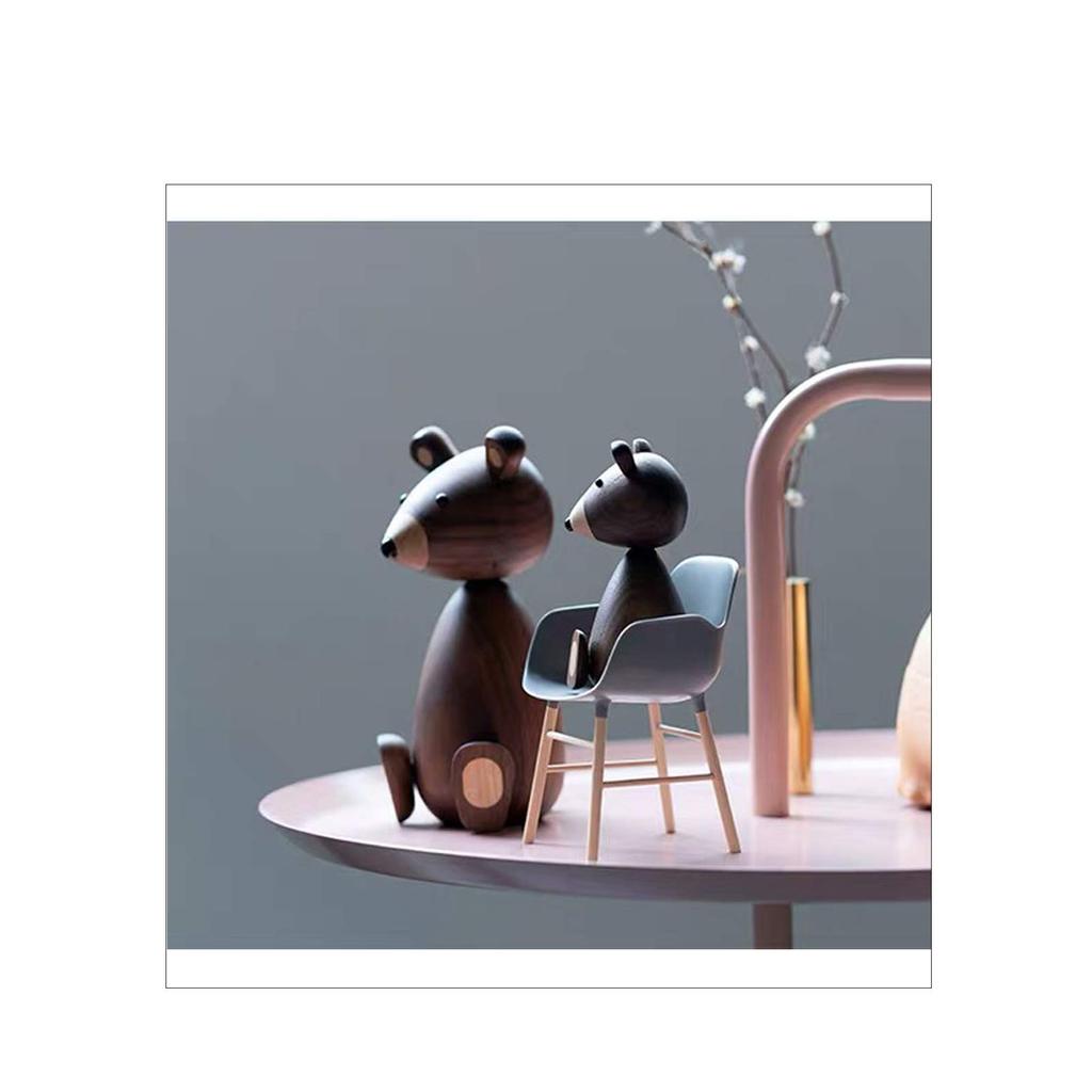 Keynis Wooden Toys, Interior Decor, Animal Figurines, Reproductions, Scandinavian Style, Articulated, Teak and Beech Materials, Monkey, Lion, Cat,