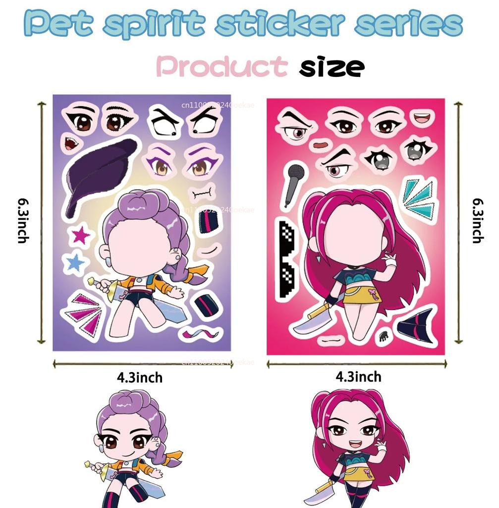 8/16 lapų juokingi Kpop demonų medžiotojų grimasos dėlionės lipdukai vaikams pasidaryk pats žaidimas vaikams dėlionė edukacinis žaislas dovana