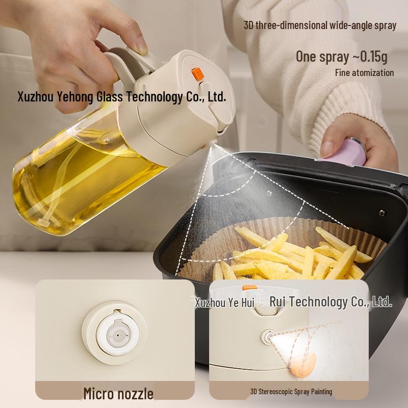 Dual-Use Glass Oil Spray Bottle - Non-Stick Atomization for Kitchen Use