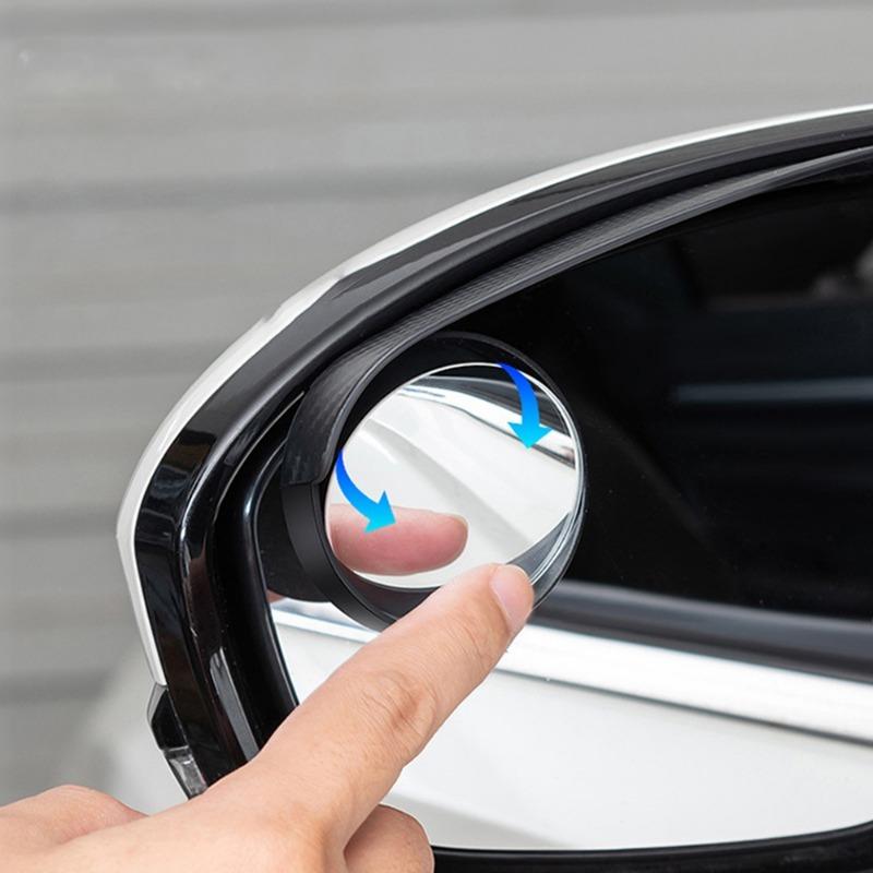 2in1 Car Rearview Mirror Rain Eyebrow Reversing Small Round Mirror Rainproof Sunshade Sticker Car Rain Shield Blind Spot Mirrors