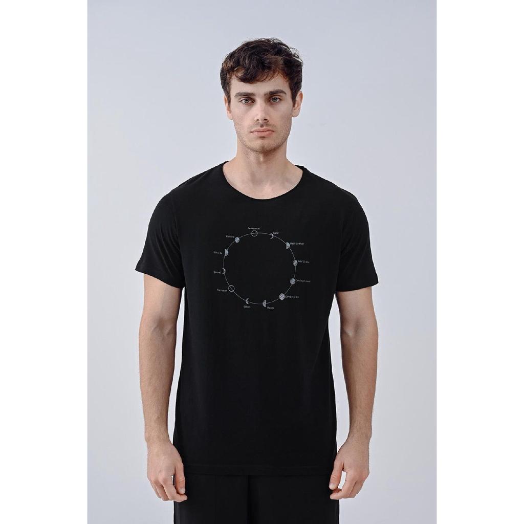 Hijri Calendar Design Cotton Black T-shirt