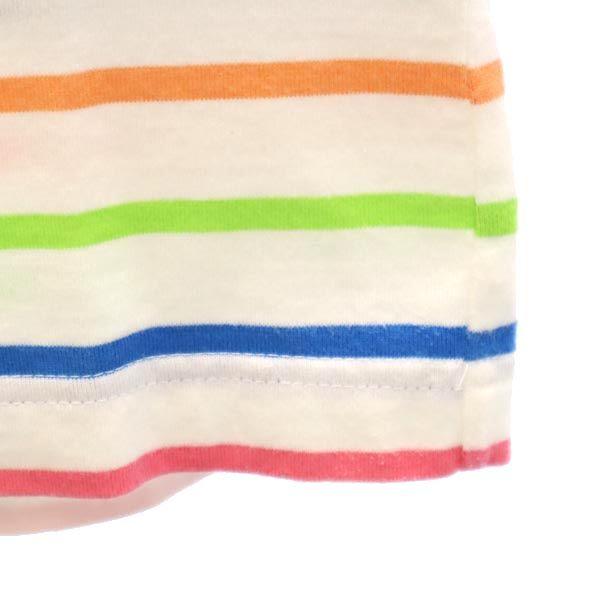 A BATHING APE border Short sleeve T-shirt SHORT White system Women Used