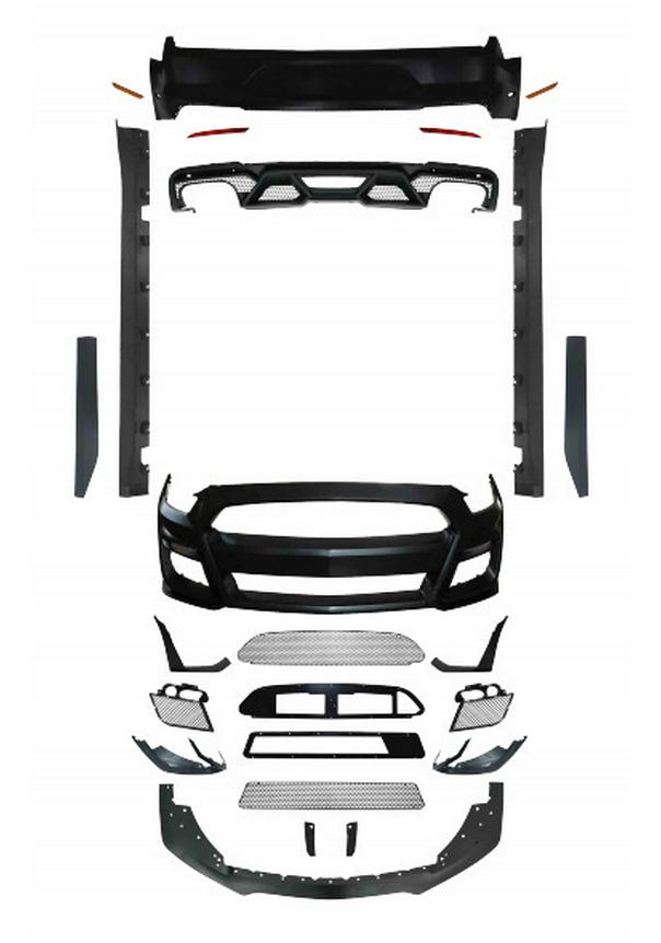 Compatible Front & Rear Bumper, Hood, and Fender for Ford Mustang GT500 Upgrade (2015-2023 Models)