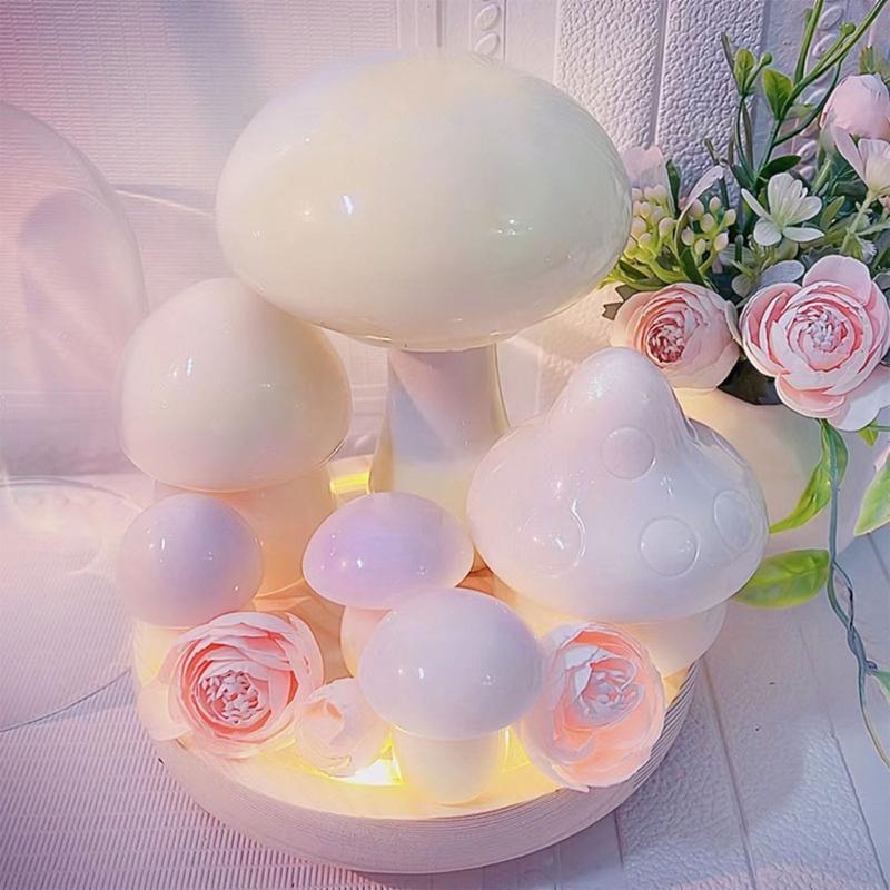 6 Pcs Mushroom Ornament Crafts Silicone Molds Epoxy Jewelry Mold Resin Casting Pendant Mold Suitable for Diy Crafts