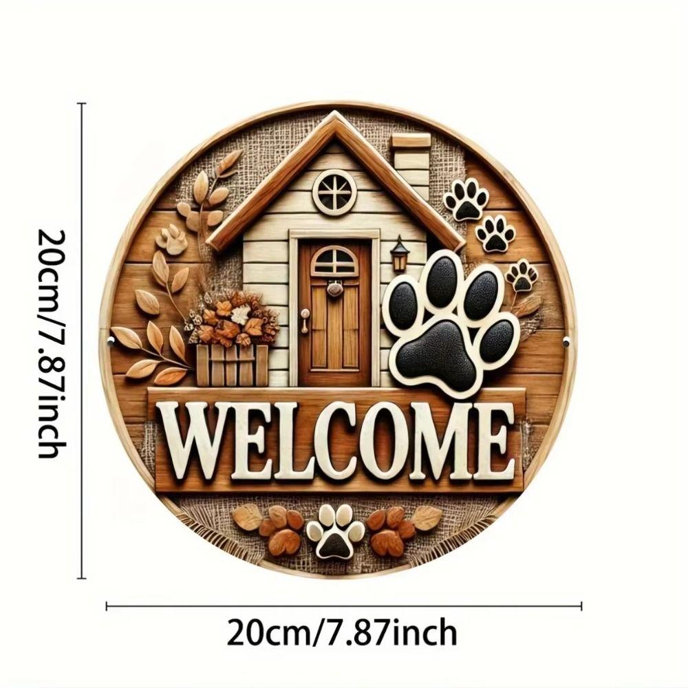 Mein Pfoten Katze Schild Humorvolle Metall Dekoration für Badezimmer Küche 20x20 cm