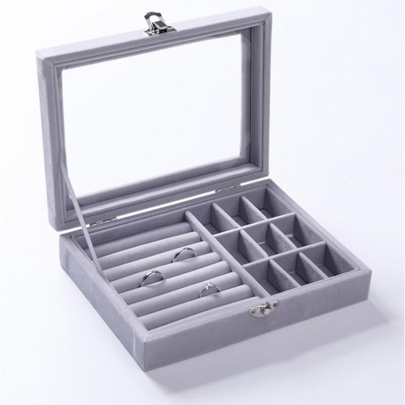 Jewelry Box Organizer Gray Box Roomy Case