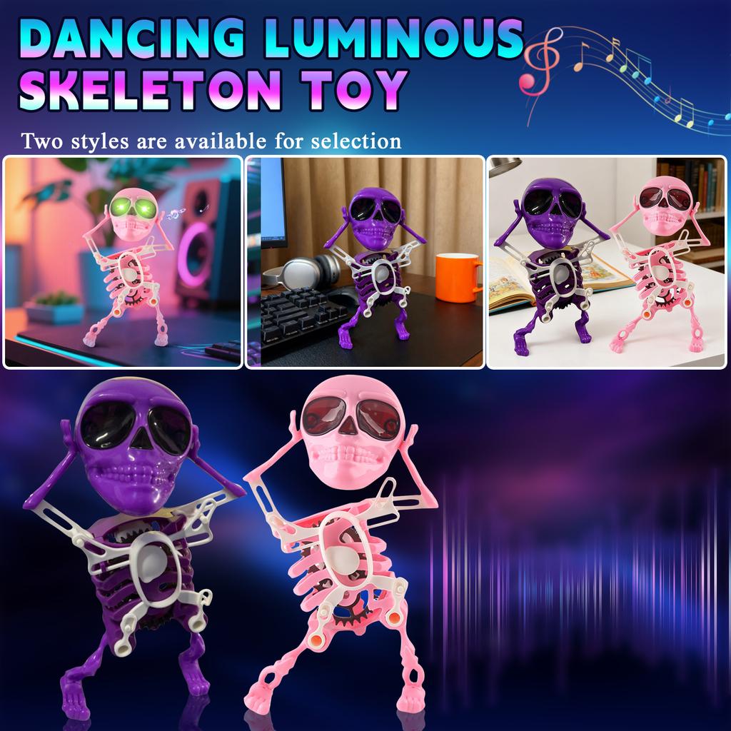 Dancing And Swinging 3D Toy With Light And Music, Halloween Wind Up Walk Skeleton Clockwork Toy, Funny Wind Up Dancing Skeleton, Funny Dance