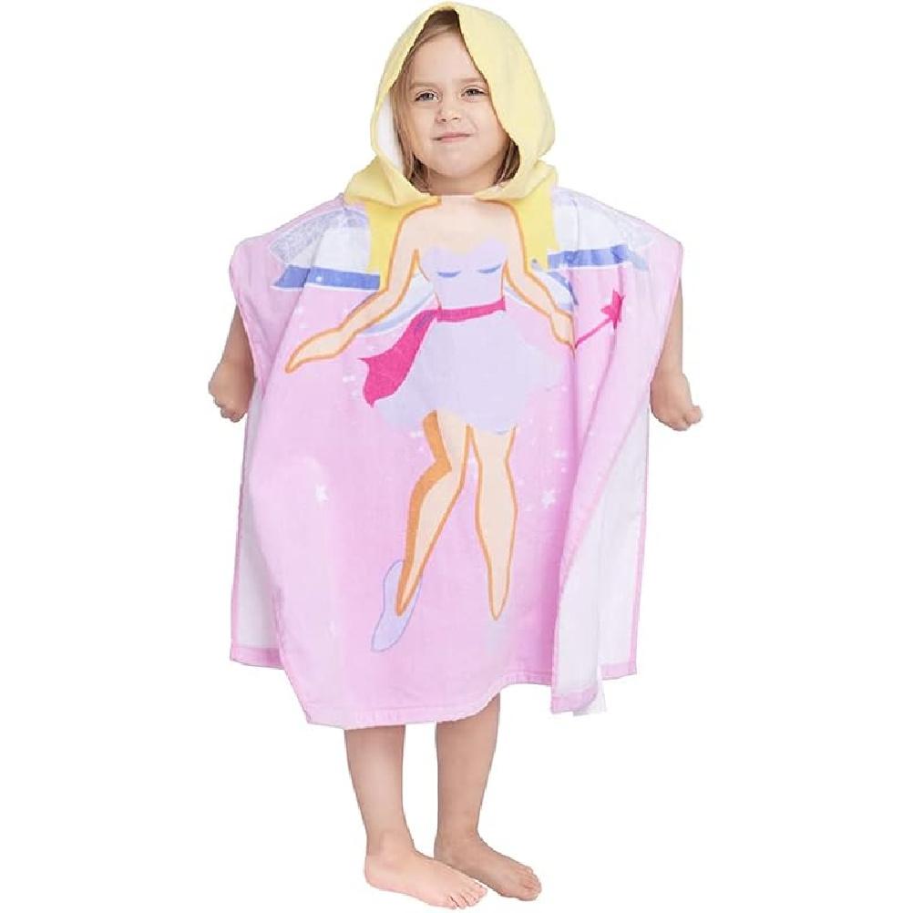 100% Cotton Hooded Towel for Toddlers 2-6 Years Boys Girls Kids Bath Pool Beach Towel Soft Absorbent Beach Poncho Little Mermaid