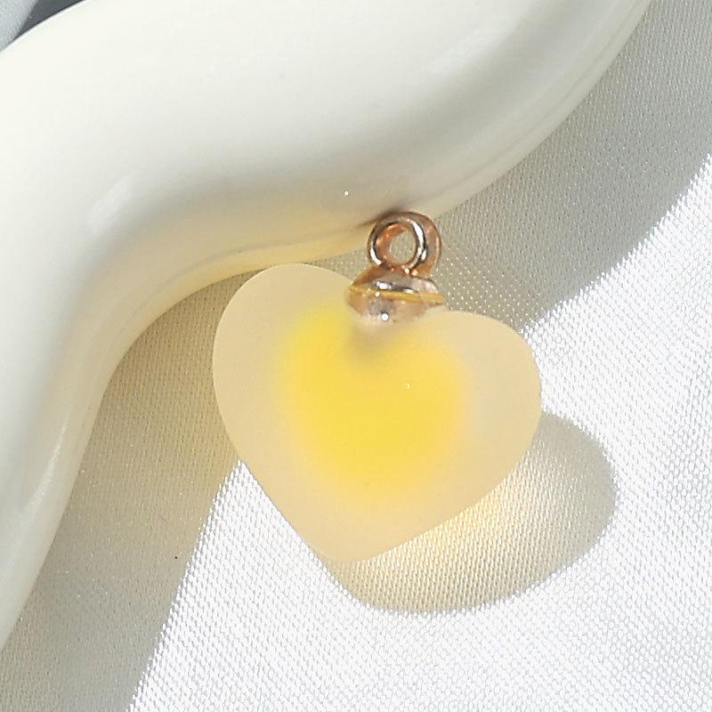 Frosted Heart Acrylic Beads for DIY Jewelry Making