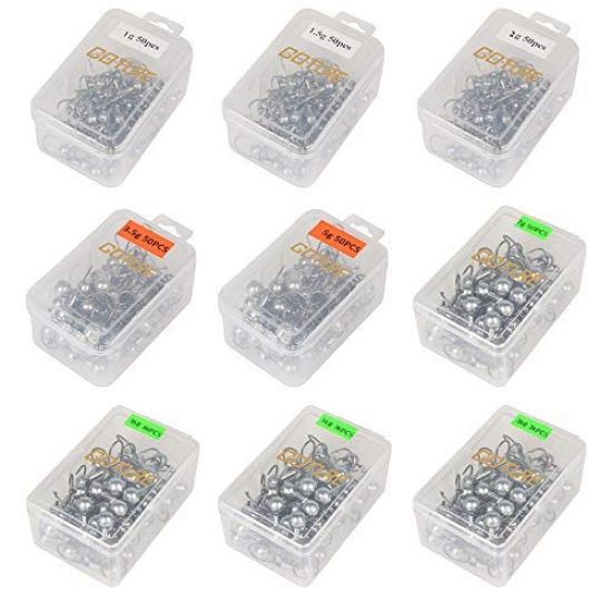 Goture Jig Head Fishing Hooks for Chinning and 30 with Case Set, Rockfishing, 14g, Hooks,