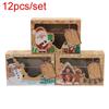 Kraft Paper 12pcs Christmas Gift Candy Cookie Muffin Cake Boxes Bakery Portable