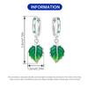 Orstarry 925 Silver Green Leaf Drop Earrings Handmade Jewelry Trendy Gifts for Women Party Anniversary