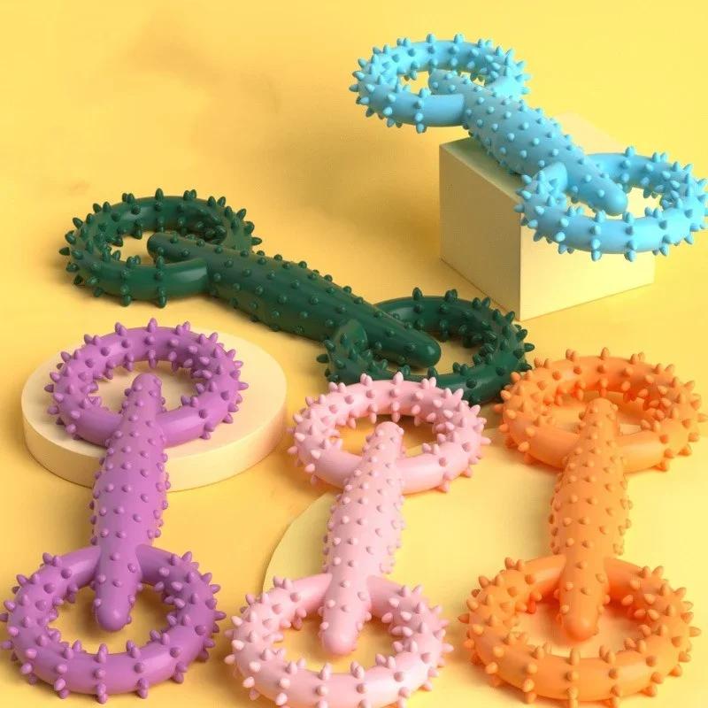 Dog Pull Ring Puppy Chewing Toy Boredom Relief Teeth Cleaning Indestructible Pet Pull Ring Toys Interactive Puppy Chew Toy
