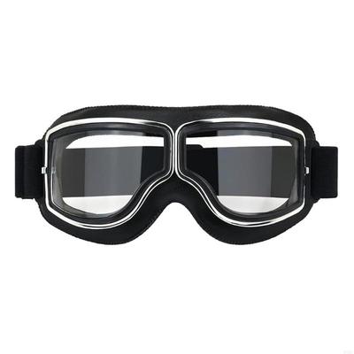 Retro Windproof Goggles For Motorcycle Riding With Clear Lens And Adjustable Strap Face Protections Against Dust 896C
