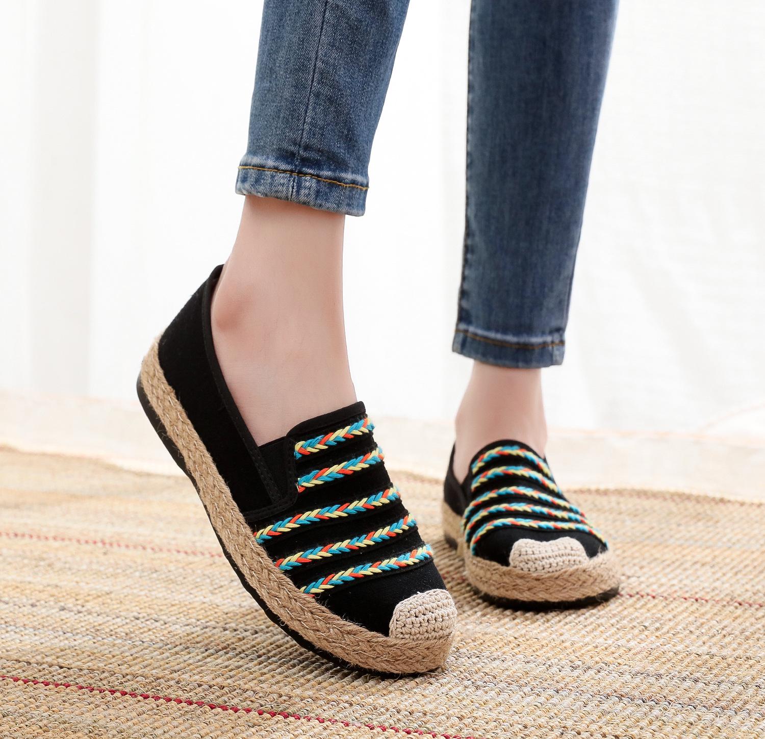 

Женская повседневная обувь из этнического льна — легкая, нескользящая, дышащая, с мягкой подошвой для весны и осени 40