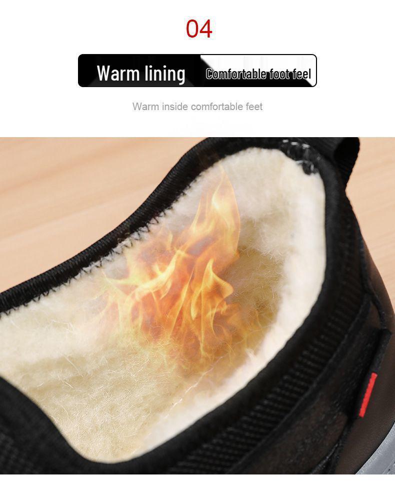 Men's Winter Fleece-Lined Waterproof Slip-On Cotton Boots | Non-Slip and Warm