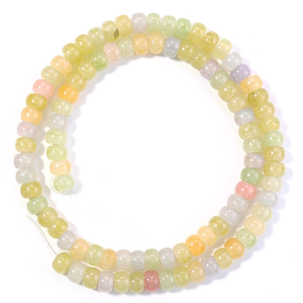 

Apx 90pcs 4x6mm Glass Abacus Beads Natural Stone Beads DIY Charms Bracelets Loose Beads for Jewelry Making Supplies