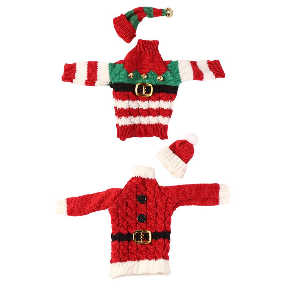 DIY Christmas Wine Bottle Cover Creative Wine Bottle Knitted Sweaters Party Supplies