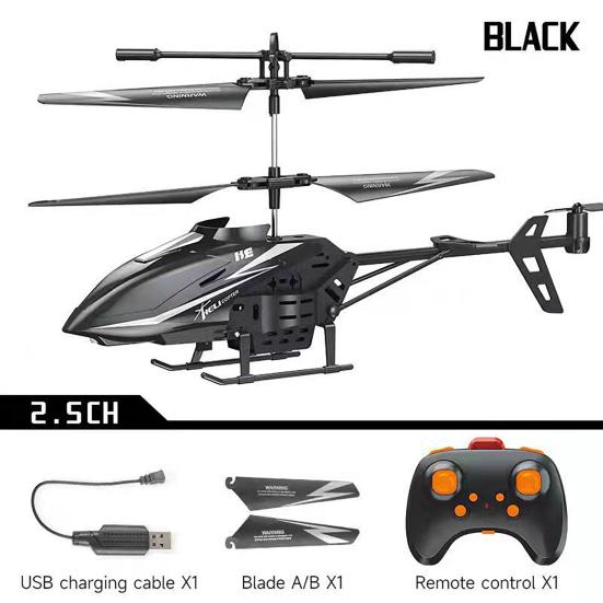 Remote Control Helicopter Toy 2.5 Channel Automatic Obstacle Induction LED Cordless Rechargeable Lightweight Kids Boys Mini RC Airplane Model Aircraft