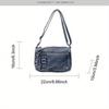 Retro Washed Denim Crossbody Bag for Women In Summer, Simple and Artistic Casual, Multi Pocket Single Shoulder Small Square Bag