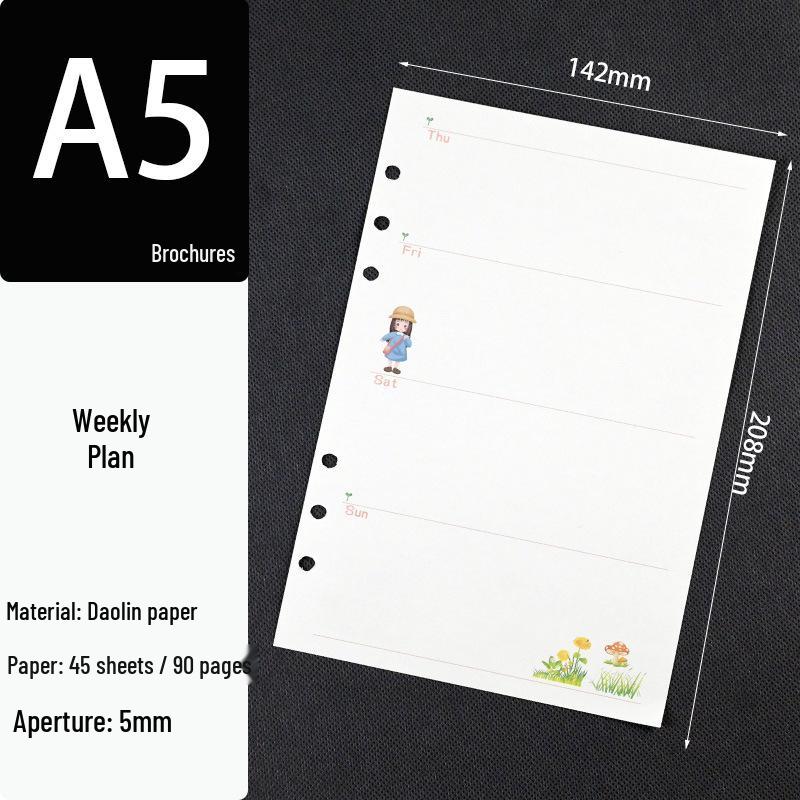 A6 Loose-Leaf Binder Refill: 6-Hole Planner & Budget Notebook Sheets