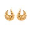 GEMCHIC Women's Irregular Twisted Hoop Earrings Stainless Steel Geometric Wave Studs Fashion Gold Silver Ear Jewelry