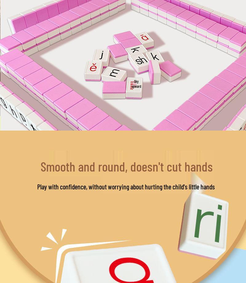Pinyin Mahjong Steine & Karten: Frühkindliches Lernspielzeug