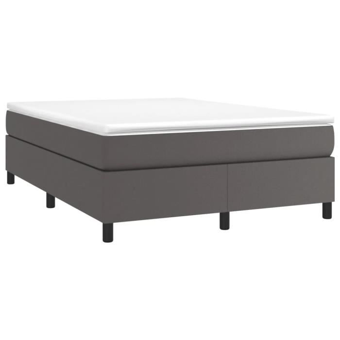 3144606 vidaXL Divan Bed with Mattress Grey 140x190 Cm Faux Leather