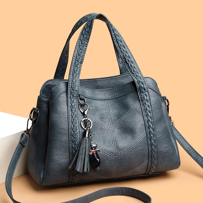 Duża pojemność Retro Miękka skóra Torba Mom – Damska Europejski i Amerykański Styl Jednoramienna Crossbody